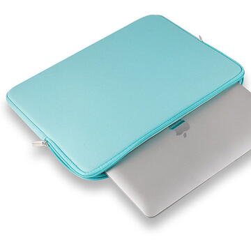 Husa laptop Hurtel 15.6 inch rezistenta la stropire din neopren, Light Blue