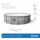 BESTWAY Bestway Steel Pro MAX Above Ground Pool Set Round 427cm x427cmx122 cm, Pompa inclusa, Gri