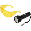 Kit lanterna led UV cu ochelari,  YT-08581, aluminiu, 300 lm