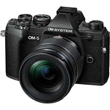 Aparat foto digital Olympus/OM System OM SYSTEM OM-5 body black + M.Zuiko Digital 12-45mm F4 PRO lens KIT