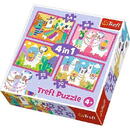 Trefl Puzzle 4in1 - Llamas on holidays