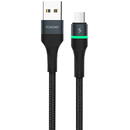 Foneng Foneng X79 USB to Micro USB Cable, LED, Braided, 3A, 1m (Black)