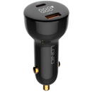Ldnio LDNIO C101 Car Charger, USB + USB-C, 100W + USB to Lightning Cable (Black)