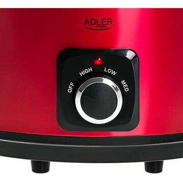 Adler Slow cooker 5,8L 1000 W Rosu/Negru