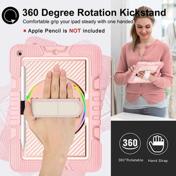 Husa pentru iPad 9.7 (2017 / 2018) - Techsuit StripeShell 360 - Pink