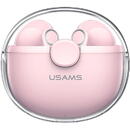 Usams Casti Bluetooth Wireless Stereo - USAMS BU12 Series Dual-Channel (BHUBU04) - Pink