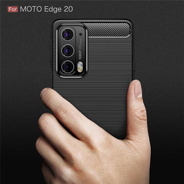 Husa Husa pentru Motorola Edge 20 - Techsuit Carbon Silicone - Black