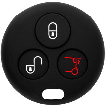 Huse chei auto Husa pentru cheie Smart Fortwo,/Forfour (450, 451, 452) City - Techsuit Car Key Case (1008.10) - Black