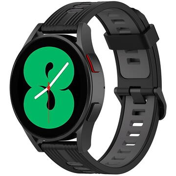 Curea pentru Samsung Galaxy Watch (46mm) / Gear S3, Huawei Watch GT / GT 2 / GT 2e / GT 2 Pro / GT 3 (46 mm) - Techsuit Watchband 22mm (W002) - Black