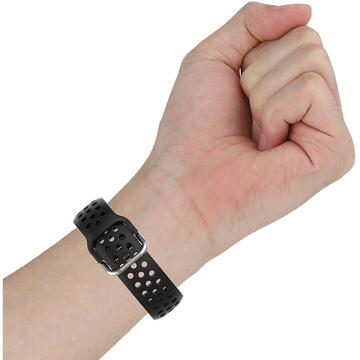 Curea pentru Samsung Galaxy Watch (46mm) / Gear S3, Huawei Watch GT / GT 2 / GT 2e / GT 2 Pro / GT 3 (46 mm) - Techsuit Watchband 22mm (W004) - Black