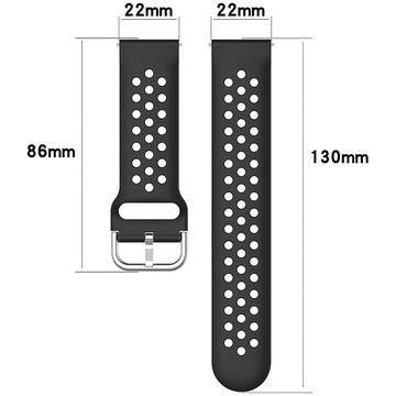Curea pentru Samsung Galaxy Watch (46mm) / Gear S3, Huawei Watch GT / GT 2 / GT 2e / GT 2 Pro / GT 3 (46 mm) - Techsuit Watchband 22mm (W004) - Black