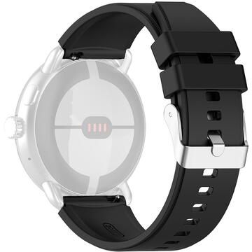 Curea pentru Pixel Watch, Samsung Galaxy Watch 4/5, Huawei Watch GT 3 (42mm)/GT 3 Pro (43mm) - Techsuit Watchband 20mm (W026) - Black