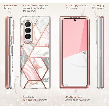 Husa i-Blason Pentru Samsung Galaxy Z Fold 3 5G Roz