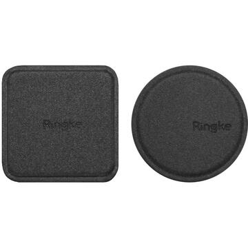 Placute Metalice pentru Telefon (set 2) - Ringke PU Leather Cover - Black