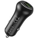 Hoco Incarcator Auto USB, QC3.0, 18W, Type-C, PD20W - Hoco (Z38 Resolute) - Black