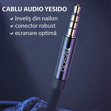 Accesorii Audio Hi-Fi Cablu Audio Jack la Jack 1m - Yesido (YAU-14) - Black