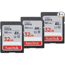 SanDisk SANDISK ULTRA 32GB SDHC Card memorie, Citire 120MB/S, 3 bucati, Negru