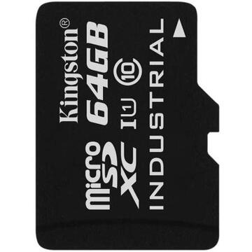 Card memorie KINGSTON 64GB microSDXC Industrial C10 A1 pSLC Card Single Pack w/o Adapter
