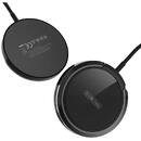 Duzzona Duzzona - Wireless Charger (W1) - with Magnetic Attach on iPhone and Desk Stand, 15W - Black