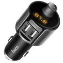 Hoco Incarcator Auto cu Modulator FM - 2xUSB-A, 12W, 2.4A - Hoco (E19) - Grey
