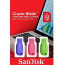 SanDisk SanDisk Cruzer Blade - USB 2.0, 32 GBx3 buc, Multicolor