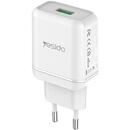 Yesido Incarcator Priza USB QC3.0 18W, 3A - Yesido (YC22) - White