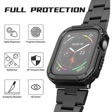 Husa pentru Apple Watch 4 / 5/ 6/ SE / SE 2 (44mm) + Folie - Lito Watch Armor 360 - Blue