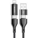 Yesido Cablu de Date 4in1 2x Type-C la Lightning, USB 3A, 1.2m - Yesido (CA-59) - Black