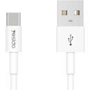 Yesido Cablu de Date USB la Micro-USB, 2.4A, 1.2m - Yesido (CA-22) - White
