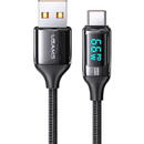 Usams Cablu de Date USB la Type-C 66W, Digital Display, Fast Charge, 1.2m - USAMS U78 (US-SJ544) - Black