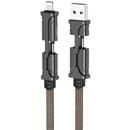 Hoco Cablu de Date 4in1 USB-A, Type-C la Lightning, Type-C PD 60W, 1.2m - Hoco Magic Cube (S22) - Black / Brown