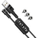 Hoco Cablu de Incarcare USB-A la Lightning, Type-C, Micro-USB 20W, 2.4A, 1.2m - Hoco Sunway (U98) - Black