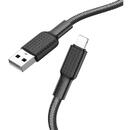 Hoco Cablu de Date USB la Lightning 12W, 2.4A, 1m - Hoco Jaeger (X69) - Black / White