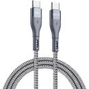 Duzzona Cablu de Date 2x Type-C Super Fast Charging 65W, 480Mbps, 1m - Duzzona (A2) - Grey
