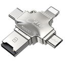 Yesido Cititor de Carduri MicroSD + Adaptor USB, Type-C, Lightning, Micro-USB - Yesido (GS13) - Silver