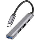Hoco Hub Type-C la USB 3.0, 3xUSB 2.0 - Hoco (HB26) - Grey