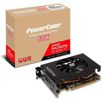 Placa video PowerColor PW AMD Radeon RX 6500 XT ITX 4GB GDDR6 64-bit HDMI Display port