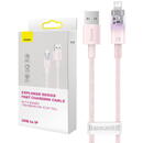 Fast Charging cable  USB-A to Lightning  Explorer Series 2m, 2.4A (pink)