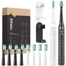 Bitvae Sonic toothbrushes with tips set and 2 toothbrush holders Bitvae D2+D2 (white and black)