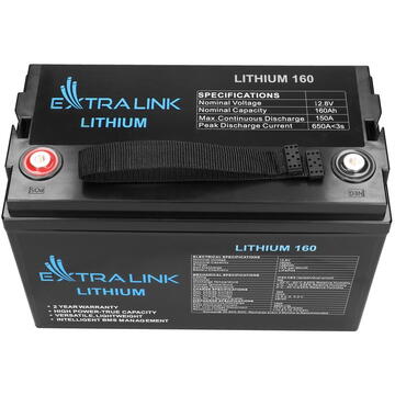 Extralink LiFePO4 160AH | Accumulator | 12.8V, BMS
