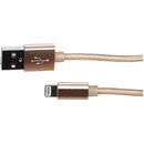 EXTRALINK Extralink | Lightning cable | for IPHONE, max. 2A, rice cotton mesh, 1m, gold