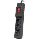 Armac Multi M3 | Power strip | anti-surge system, 3 sockets, 3m cable, black