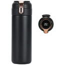 Techsuit Techsuit - Thermos - with Digital Display for Temperature Indication and Holder, Stainless Steel, 400ml - Black