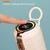 Techsuit - Thermos - with Digital Display for Temperature Indication and Holder, Stainless Steel, 400ml - Orange