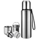 Techsuit Techsuit - Thermos - with Tea Infuser, Cup and Digital Display for Temperature Indication, 600ml - Silver