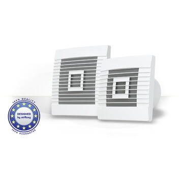 Sisteme de ventilatie airRoxy Wentylator ścienny 100mm 15W z żaluzją grawitacyjną pRestige (100ZG)