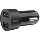 Budi LED car charger Budi, 2x USB, 3.4A (black)