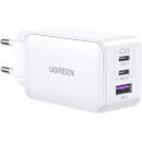 UGREEN Incarcator Priza USB-A QC 3.0, 2xUSB-C PD GaN 65W, 3.25A - Ugreen Nexode (15334) - White