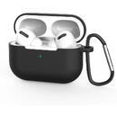 Hurtel Case for AirPods Pro 2 / AirPods Pro silicone soft case for headphones + keychain lobster clasp pendant black (case D)