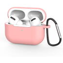 Hurtel Case for AirPods Pro 2 / AirPods Pro Silicone Soft Earphone Cover + Keychain Lobster Clasp Pendant Pink (Case D)